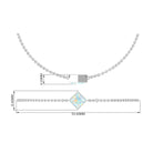 3/4 CT Minimal Princess Cut Ethiopian Opal Solitaire Chain Bracelet Ethiopian Opal - ( AAA ) - Quality - Rosec Jewels