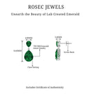 4.25 CT Created Emerald Teardrop Statement Earrings Lab Created Emerald - ( AAAA ) - Quality - Rosec Jewels