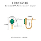 1.75 CT Oval Cut Emerald and Diamond Halo Stud Earring Emerald - ( AAA ) - Quality - Rosec Jewels