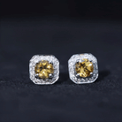 1.25 CT Vintage Inspired Citrine and Diamond Stud Earrings Citrine - ( AAA ) - Quality - Rosec Jewels