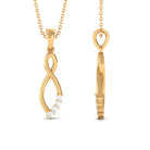 Natural Diamond Gold Infinity Pendant Necklace Diamond - ( HI-SI ) - Color and Clarity - Rosec Jewels