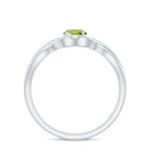 0.25 CT Round Cut Peridot Gold Crossover Solitaire Ring Peridot - ( AAA ) - Quality - Rosec Jewels