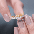 Bezel Set Round Moissanite Unique Full Eternity Ring Moissanite - ( D-VS1 ) - Color and Clarity - Rosec Jewels