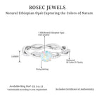 Ethiopian Opal Solitaire Ring with Diamond Braided Shank Ethiopian Opal - ( AAA ) - Quality - Rosec Jewels
