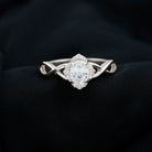 2.25 CT Crossover Shank Oval Zircon Flower Engagement Ring Zircon - ( AAAA ) - Quality - Rosec Jewels
