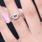 1/4 CT Infinity Heart Blue Sapphire Diamond Engagement Ring Blue Sapphire - ( AAA ) - Quality - Rosec Jewels