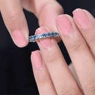 Real London Blue Topaz Simple Eternity Band Ring London Blue Topaz - ( AAA ) - Quality - Rosec Jewels