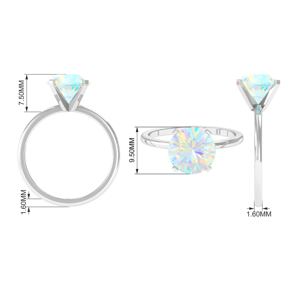 Rosec Jewels-2 CT Round Cut Ethiopian opal Solitaire Engagement Ring in Peg Head Setting