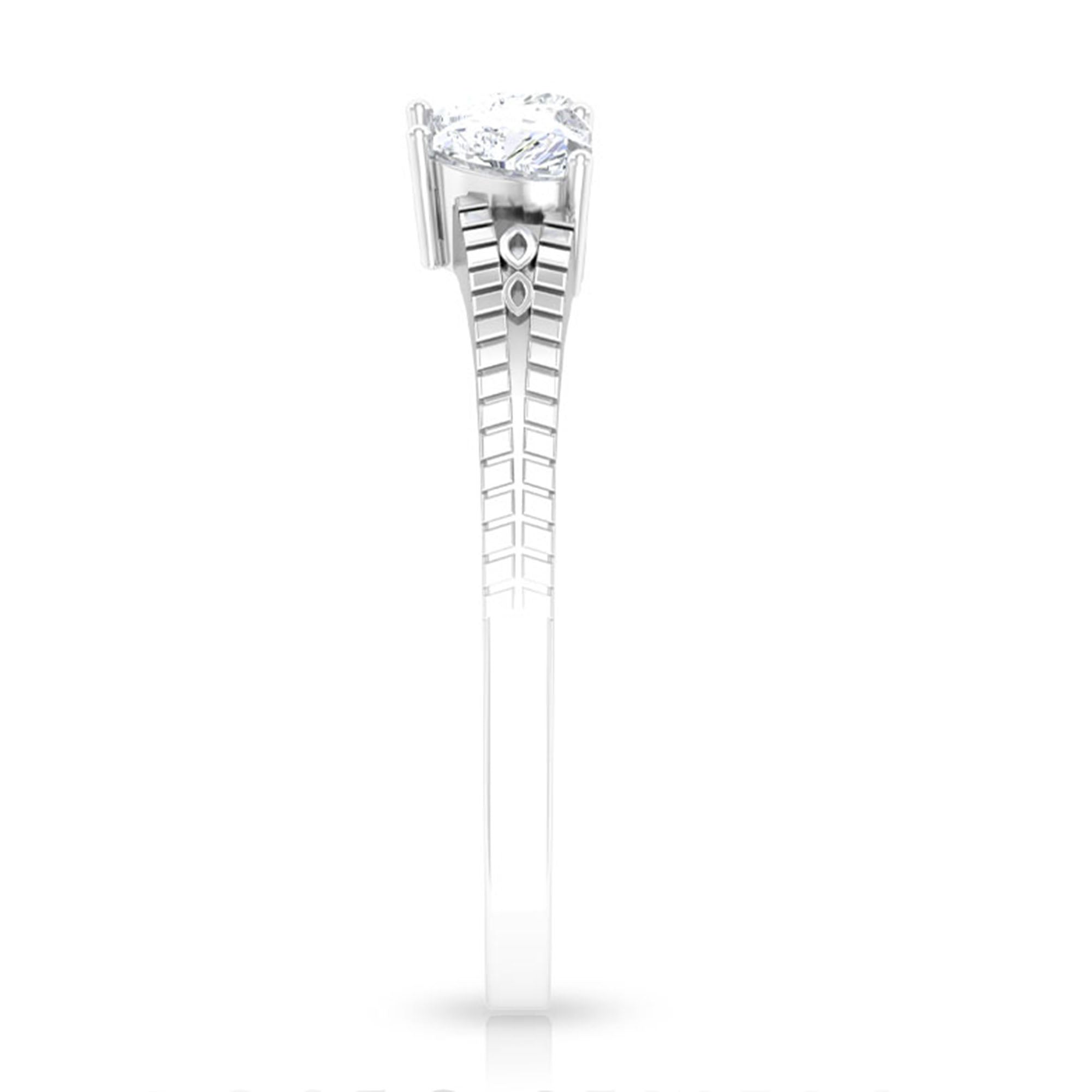 3/4 CT Heart Shape Zircon Three Stone Promise Ring Zircon - ( AAAA ) - Quality - Rosec Jewels
