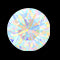 Anello solitario rotondo con opale etiope con pietre laterali di diamanti