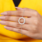 Cubic Zirconia Open Circle Chain Bracelet Zircon - ( AAAA ) - Quality - Rosec Jewels