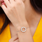 Cubic Zirconia Open Circle Chain Bracelet Zircon - ( AAAA ) - Quality - Rosec Jewels