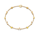 Round Yellow Sapphire and Diamond Star Station Chain Bracelet Yellow Sapphire - ( AAA ) - Quality - Rosec Jewels