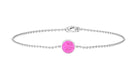Bezel Set Pink Sapphire Simple Solitaire Bracelet Pink Sapphire - ( AAA ) - Quality - Rosec Jewels