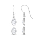 1 CT Pear and Round Cut Moissanite Dangle Earrings Moissanite - ( D-VS1 ) - Color and Clarity - Rosec Jewels