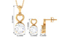 4 CT Round Zircon Solitaire Gold Infinity Pendant Earrings Set Zircon - ( AAAA ) - Quality - Rosec Jewels