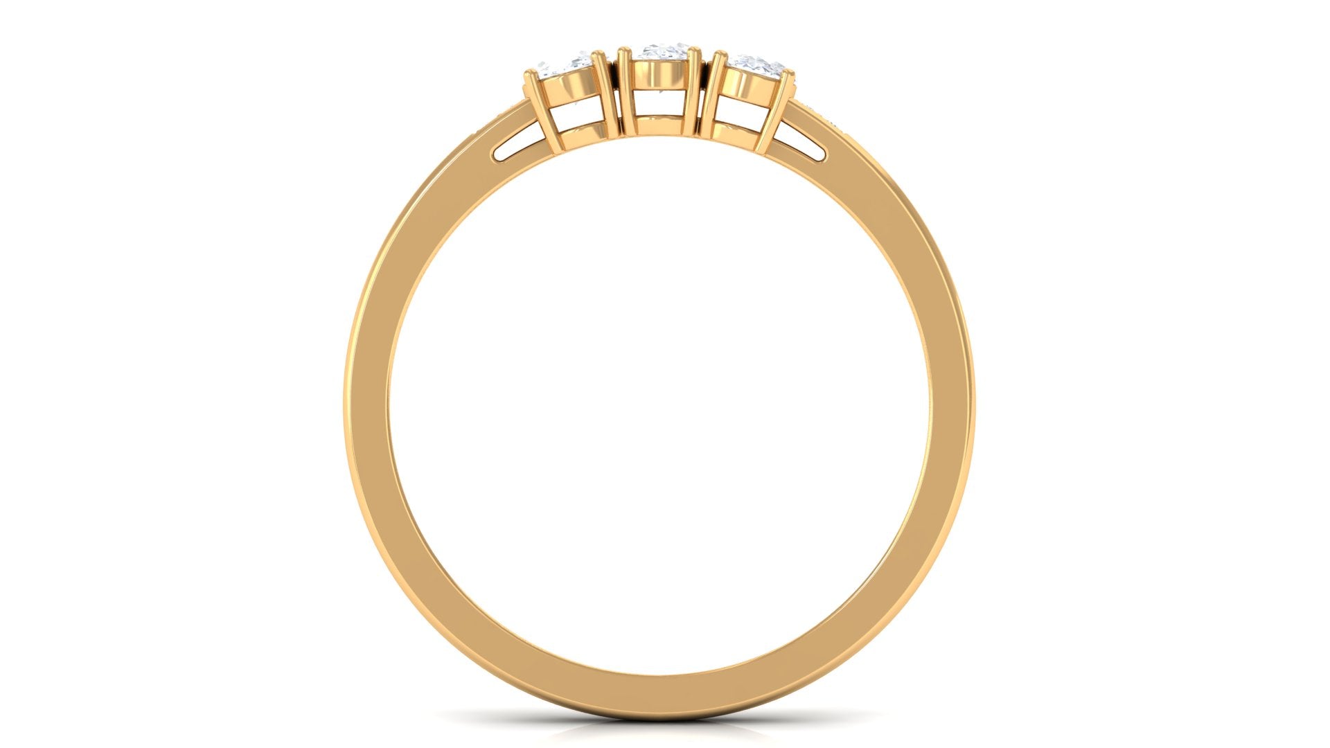 1/2 CT Oval Cut Diamond Three Stone Ring Diamond - ( HI-SI ) - Color and Clarity - Rosec Jewels