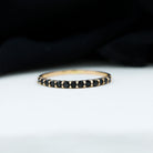Black Diamond Enhancer Stackable Ring in Shared Prong Setting Black Diamond - ( AAA ) - Quality - Rosec Jewels