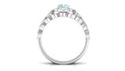 1 CT Sky Blue Topaz Flower Beaded Ring Set with Diamond Sky Blue Topaz - ( AAA ) - Quality - Rosec Jewels