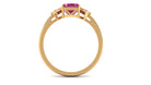 Octagon Cut Pink Tourmaline and Diamond Designer Solitaire Ring Pink Tourmaline - ( AAA ) - Quality - Rosec Jewels