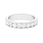 Channel Set Moissanite Unisex Semi Eternity Band Moissanite - ( D-VS1 ) - Color and Clarity - Rosec Jewels