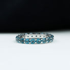Real London Blue Topaz Simple Eternity Band Ring London Blue Topaz - ( AAA ) - Quality - Rosec Jewels