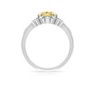 2 CT Nature Inspired Citrine and Diamond Engagement Ring Citrine - ( AAA ) - Quality - Rosec Jewels