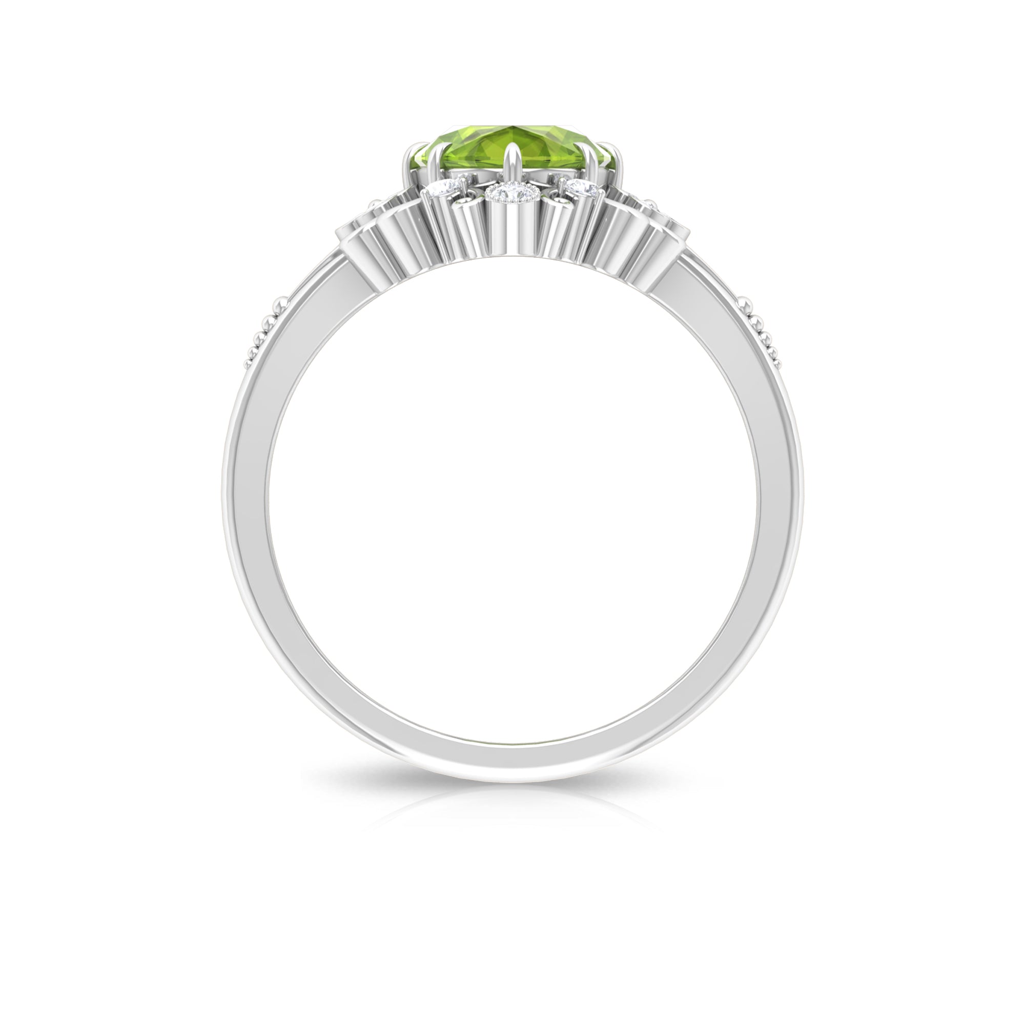 2 CT Nature Inspired Peridot and Moissanite Engagement Ring Peridot - ( AAA ) - Quality - Rosec Jewels