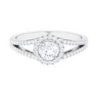 1 CT Split Shank Moissanite Engagement Ring in Gold Moissanite - ( D-VS1 ) - Color and Clarity - Rosec Jewels