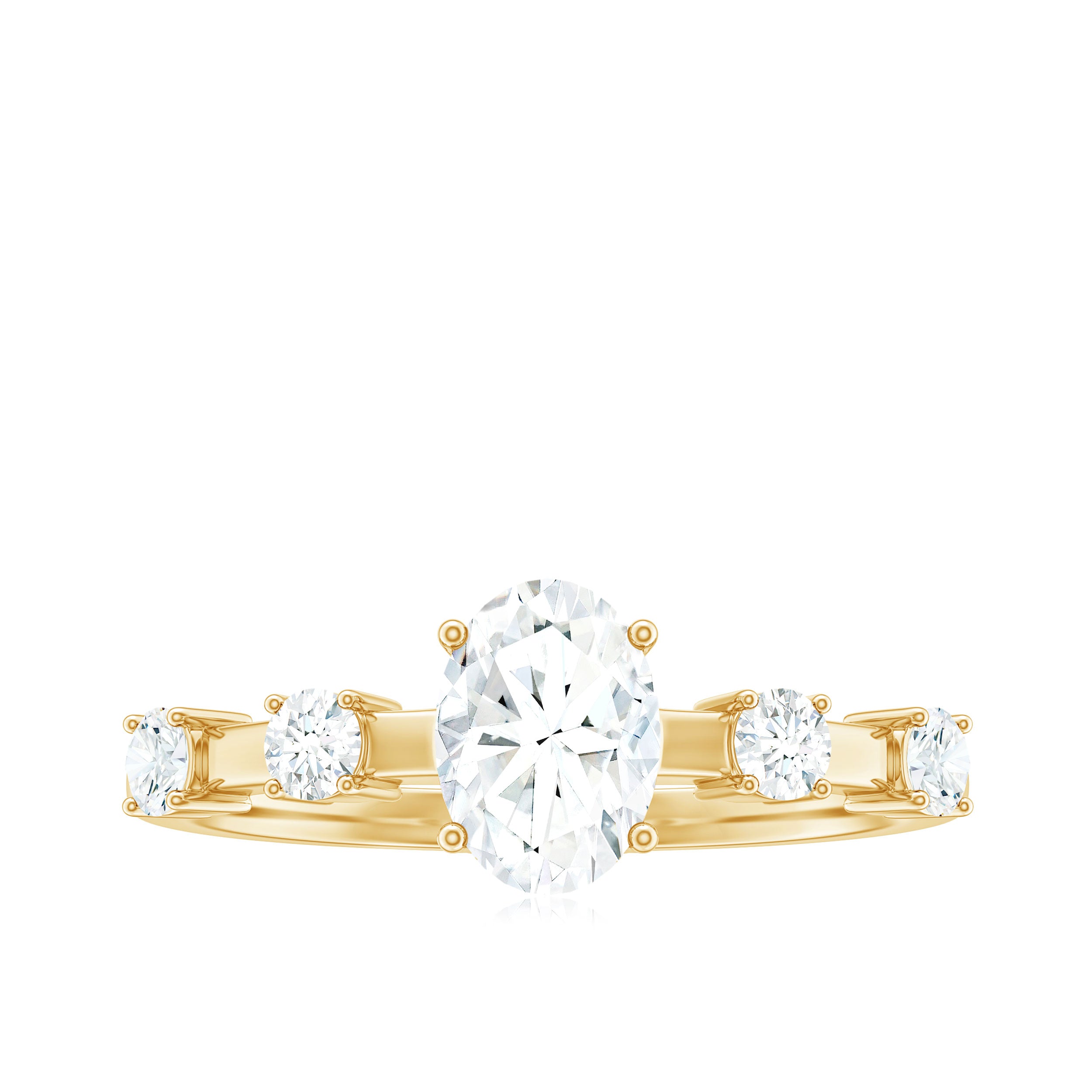 1.25 CT Oval Moissanite Solitaire Engagement Ring in Gold Moissanite - ( D-VS1 ) - Color and Clarity - Rosec Jewels