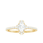 1 CT Classic Moissanite Oval Engagement Ring in Gold Moissanite - ( D-VS1 ) - Color and Clarity - Rosec Jewels