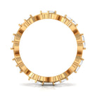 Princess Cut Zircon Gold Crossover Eternity Band Ring Zircon - ( AAAA ) - Quality - Rosec Jewels