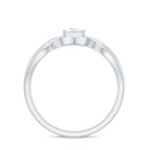 Princess Cut Moissanite Solitaire Crossover Ring in Gold Moissanite - ( D-VS1 ) - Color and Clarity - Rosec Jewels